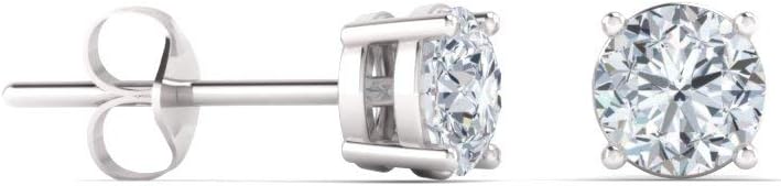 Diamondere Natural and Certified Gemstone Solitaire Petite Stud Earrings in 14K Solid Gold | 0.20 Carat Earrings for Women