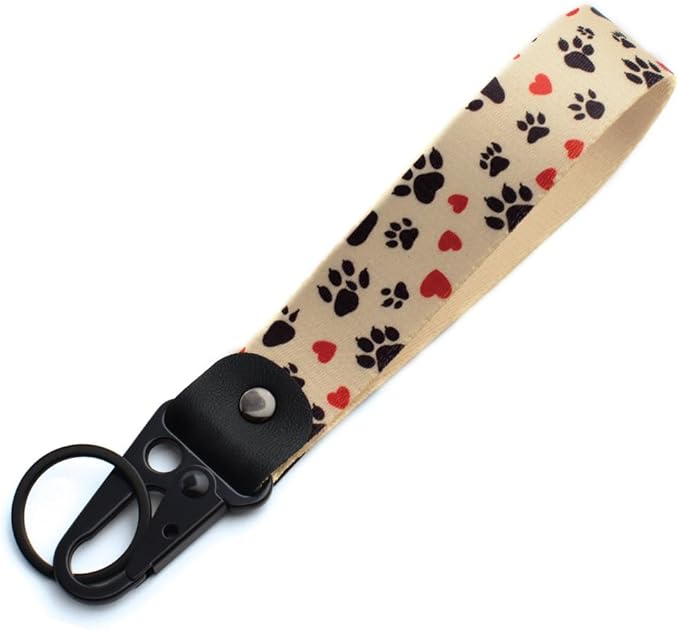 2 Pcs Classic Black & Floral Keychain Wristlet Lanyard for Women couples, Flower Wristlet Strap for Keys Hands-Free Wearable