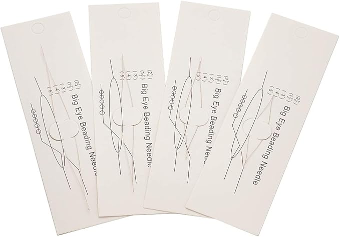 Craftdady 8Pcs Big Eye Beading Needles 4 Sizes Stainless Steel Collapsible Embroidery Sewing Needles for Jewelry Making
