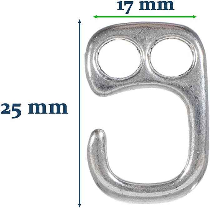 Paracord Planet Two Hole Clasps – Hook, Silver (25 Pack)