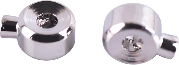KONMAY 30pcs Stopper Crimp Beads for Bracelets and Necklaces, 18K Gold Plated 3.2mm Silver Locker Seperator Beads, Positioning Spacer Beads for Jewelry Making