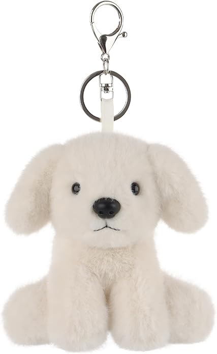 Apricot Lamb Plush Labrador Dog Puppy Stuffed Animal Soft Keychain for Kids Bag, Purse, Backpack, Handbag