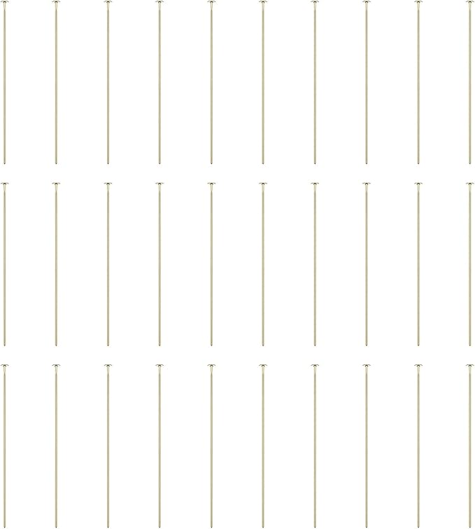 HARFINGTON 100pcs Flat Head Pins 1.57" 40mm Needles Bulk for Earring Pendant Necklace Bracelet Charm Jewelry Making Findings DIY Craft, 14K Gold