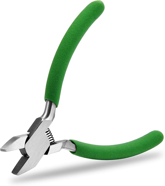 SPEEDWOX 5 Inch Short Flat Nose Pliers for Jewelry Making - Smooth Jaw Spring Loaded Pliers with Comfort Grip, Wire Bending Wrapping Straightening Tool & Beading Craft DIY Projects