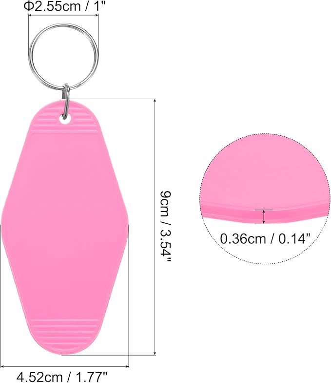 uxcell 40pcs Hotel Keychains Blank Vintage Plastic Rhombus Motel Keychains Hotel Key Tags Rings for DIY Luggage Labels