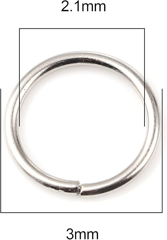 200 Pieces - 3mm Jump Rings Silver Tone - 24 Gauge (0.5mm Thickness)