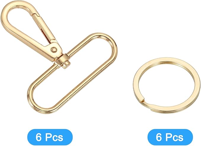 uxcell 12 Pcs Swivel Clasp Hook, 1.97" Purse Snap Clasps Detachable for Bag, Dark Gold