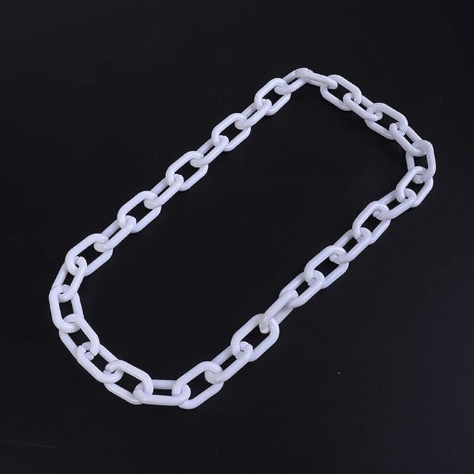 Wiwpar Long Acrylic Choker Necklace Paperclip Chain Necklace Minimalist Multicolor Chunky Chain Collar Necklace for Women (White)