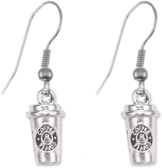 Inspired Silver - Silver Customized Charm French Hook Drop Earrings with Cubic Zirconia Jewelry