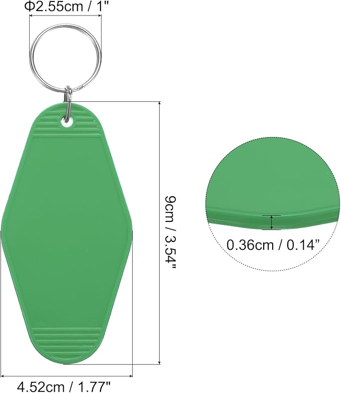 uxcell 40pcs Hotel Keychains Blank Vintage Plastic Rhombus Motel Keychains Hotel Key Tags Rings for DIY Luggage Labels