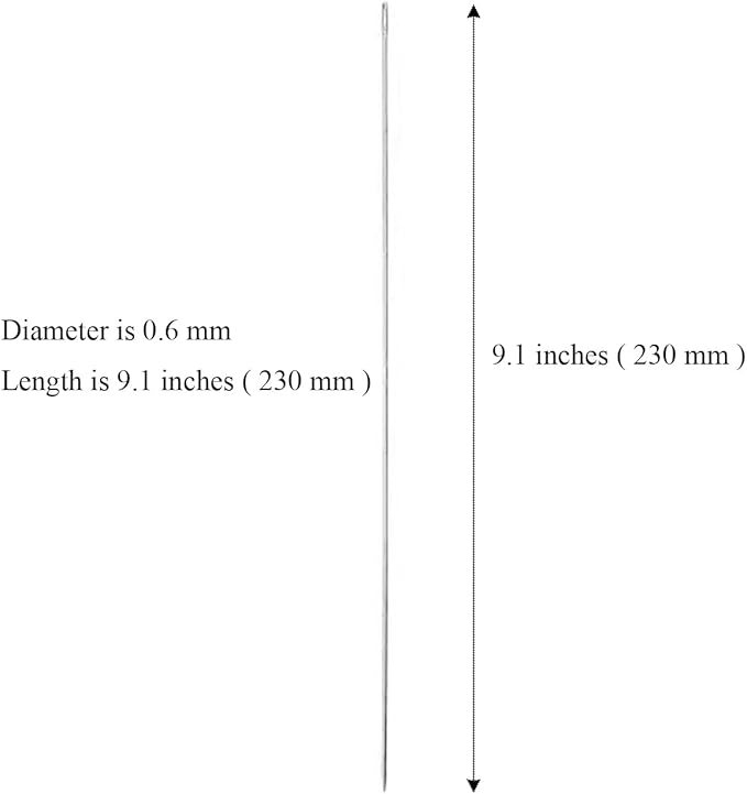 5Pcs Hawaiian Lei Needle for Leis Making, 9.1 Inch Large Eye Sweing Long Needle for Flower Lei Making Lei Needle to Make Hawaiian Lei for Graduation Wedding Birthday Party, Dia 0.6 mm, LXLVOUEG
