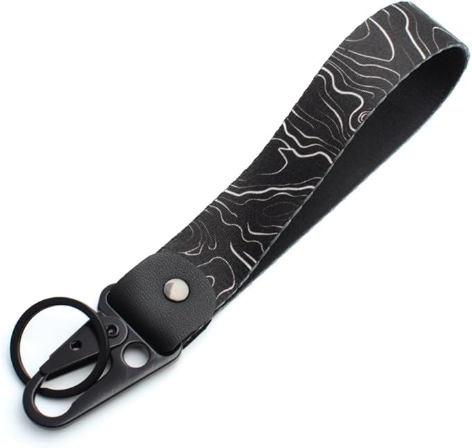 2 Pcs Classic Black & Floral Keychain Wristlet Lanyard for Women couples, Flower Wristlet Strap for Keys Hands-Free Wearable
