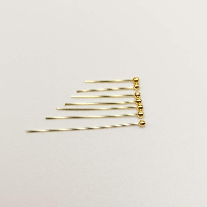 Chenkou Craft Assorted 700pcs Mix Size Brass Ball Head Pins for Jewelry Making (Gold, Mix)