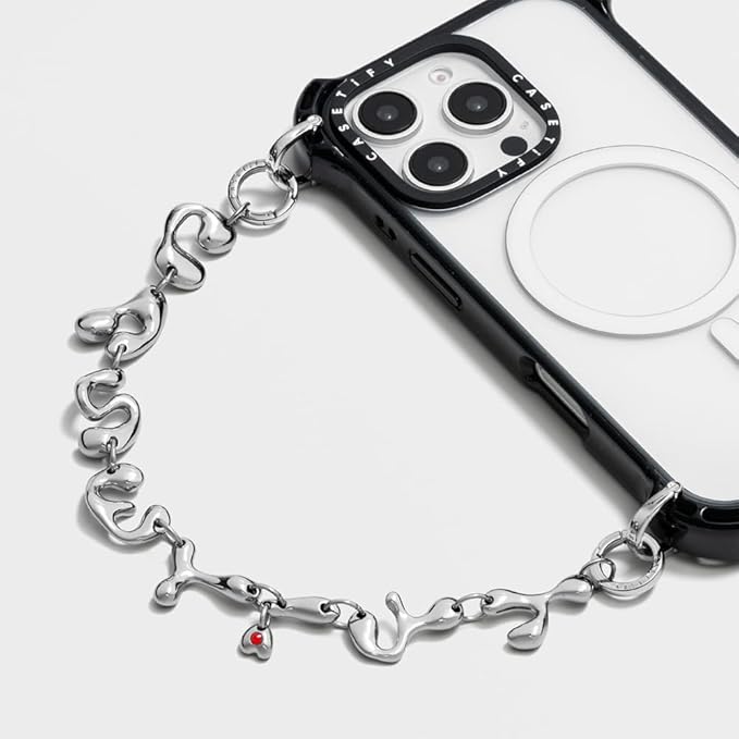 CASETiFY Charm Keychain - Metallic Bow/Classic Pearl/Shiny Silver/C Cube Chain