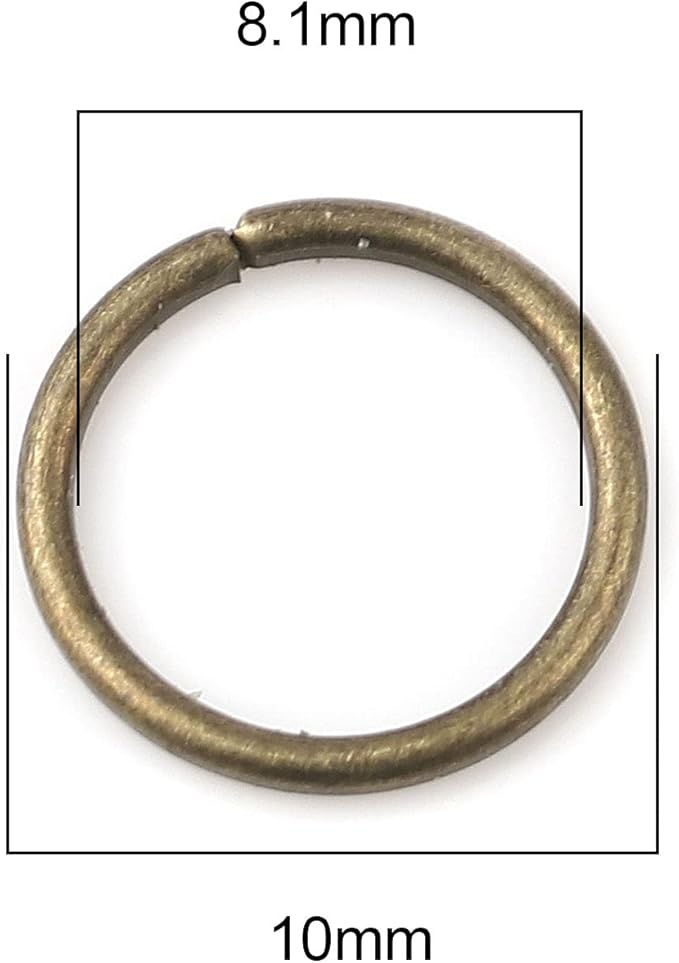 HDSupplies 200 Pieces - 10mm Jump Rings Antique Bronze - 18 Gauge (1mm Thickness)