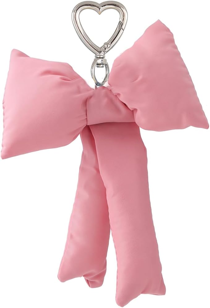 Pink Bow Keychain Bag Charms Y2K Bowknot Plaid Keychains Coquette Aesthetic Purse Handbag Backpacks Charms