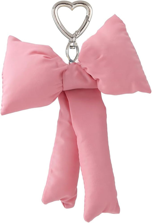 Pink Bow Keychain Bag Charms Y2K Bowknot Plaid Keychains Coquette Aesthetic Purse Handbag Backpacks Charms