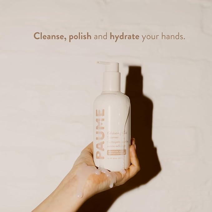 PAUME Exfoliating Hand Cleanser, Silicon Free, Paraben Free, Vegan, Exfoliating Soap with Essential Oils, Hydrating Hand Soap for Gentle Cleanse (3 Fl Oz)