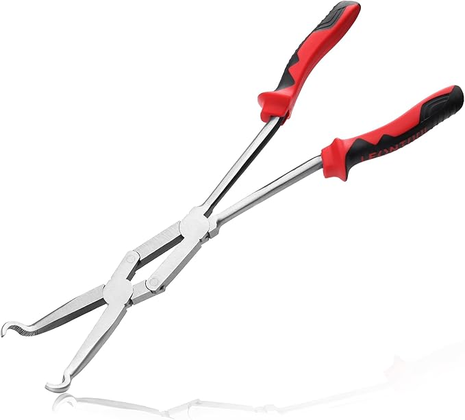 13 Inch Long Reach XL Pivot Ring Nose Pliers with Serrated Jaw for Hard to Reach Spaces