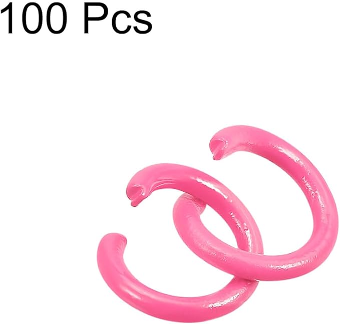 uxcell Open Jump Rings, 10mm Colorful O-Ring Connectors for DIY Crafts Jewelry Making, Carbon Steel, Pink, 100Pcs