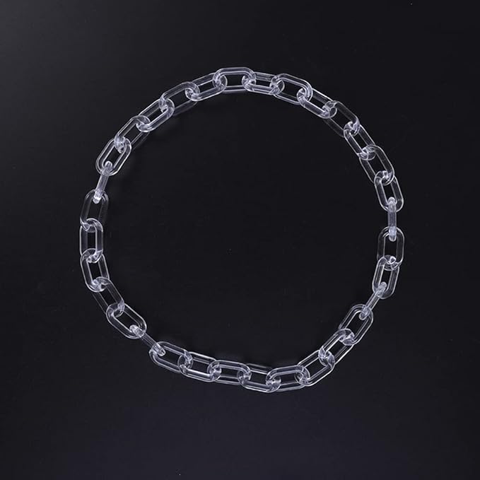 Wiwpar Long Acrylic Choker Necklace Paperclip Chain Necklace Minimalist Multicolor Chunky Chain Collar Necklace for Women (Clear)