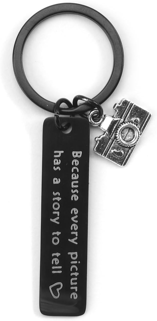 Camera Keychain,Photographer Keychain with Camera Charm,Photography Gift with Inspirational Quote for Photographers