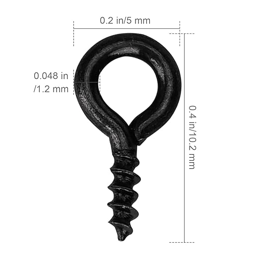 Aovchei Eye Screws, 500PCS 0.39 Inches Heavy Duty Metal Screw Hooks, Self Tapping Eye Bolts, Indoor & Outdoor for Hanging Artwork, Black