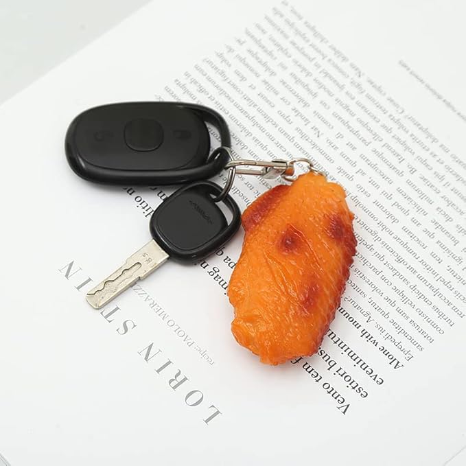 HSYHERE Men Women Creative Interesting Novelty Stylish Mini Simulated Food Orange Shrimp Keychain Key-ring Pendant