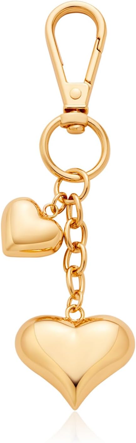 Heart KeyChain for Women Bagchain Gold Silver Fashion Keychains Accessories