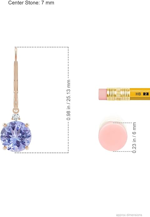 ANGARA Natural Tanzanite Earrings for Women | Tanzanite and Diamond Leverback Drop Earrings in 14K Solid Gold/Platinum | December Birthday, Anniversary, Gemstone Jewellery Gift