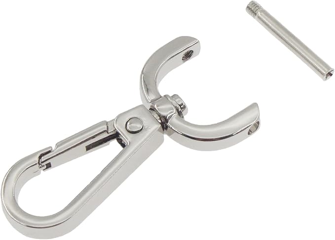 4 PCS Swivel Clasp Hooks,SAFYY Detachable Snap Hook W/Screw Bar Heavy Duty,1 Inches D Ring Swivel Lobster Claw Clasp with Screwdriver for Lanyard Bag Leather Craft Purse Hardware DIY Bag-Silver