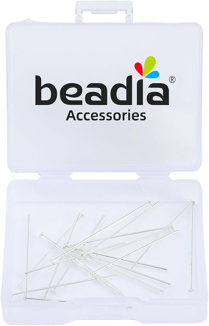 925 Sterling Silver Flat Head Pins 0.5x30mm 20pcs for Jewelry Making Findings