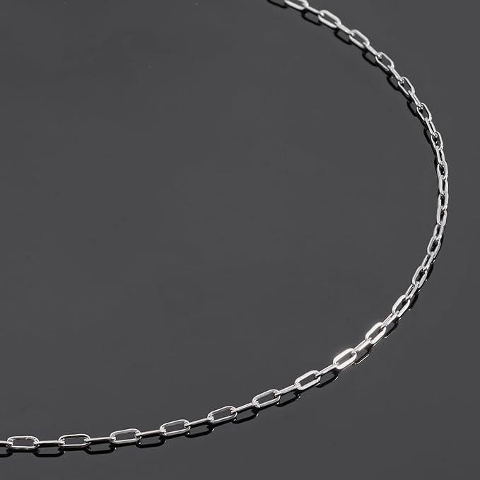 UMAOKANG 32.8 Feet Stainless Steel Paperclip Chain Bulk for Jewelry Making Small Craft Chain DIY Jewelry Supplies