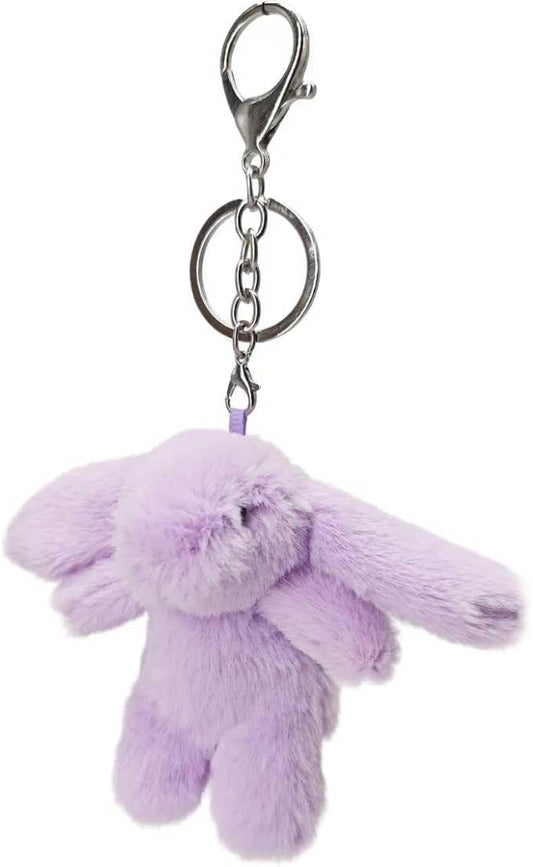 Bunny Keychain Plush 3.5'Inch Bag Charms Cute Stuff Mini Backpack Purse Charms Rabbit Key Chains Women Cute Girls Gift