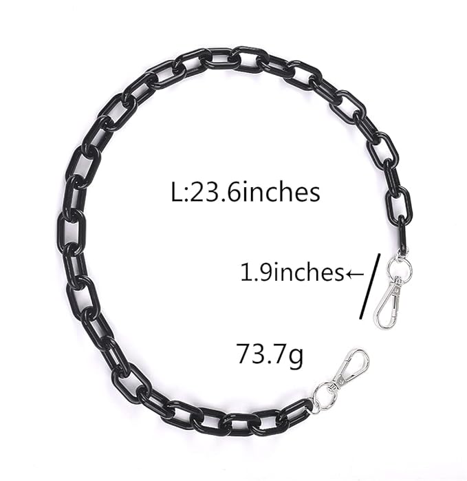 Sither Color Acrylic Jean Chains Wallet Chain Pocket Chain Belt Chains Keychain Hip Hop Punk Jean Pants Wallet Chains for Women and Men Gift on Halloween (black)