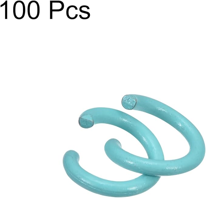 uxcell Open Jump Rings, 8mm Colorful O-Ring Connectors for DIY Crafts Jewelry Making, Carbon Steel, Sky Blue, 100Pcs