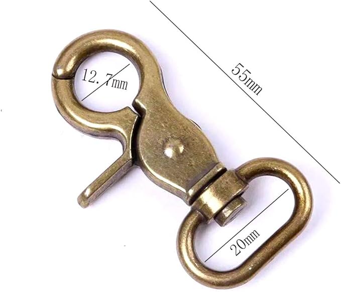 7/8 Inch Antique Bronze Lobster Clasps Oval Swivel Trigger Clips Hooks Clips Snap for Straps Bags Belting Leathercraft (Pack of 10)