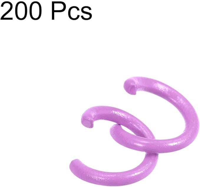 uxcell Open Jump Rings, 8mm Colorful O-Ring Connectors for DIY Crafts Jewelry Making, Carbon Steel, Purple, 200Pcs