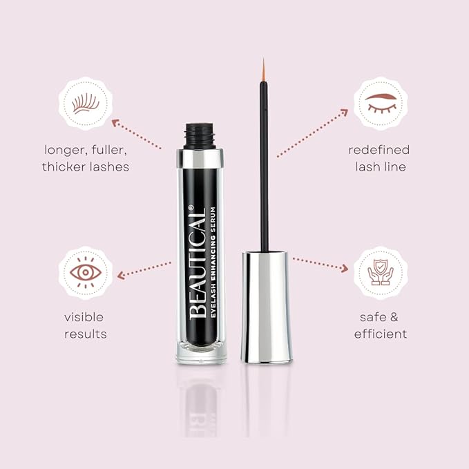 BEAUTICAL Eyelash Serum – Lash Enhancing & Conditioning Formula with Botanical Ingredients for the Appearance of Fuller, Shinier & Healthier-Looking Lashes – Nourishing Lash Care, 3ml