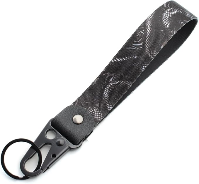 2 Pcs Classic Black & Floral Keychain Wristlet Lanyard for Women couples, Flower Wristlet Strap for Keys Hands-Free Wearable