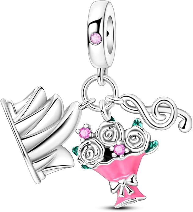 NARMO Charms for Bracelets 925 Sterling Silver Star Dangle Charms Car Keys Lipstick Dangle Charm Beads for Women Bracelets Necklace