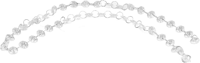 10pcs Crystal Chain Garland Strand, Acrylic Bead Chain Decorations, Adjustable Length DIY Wedding Party Celebration Decor with Metal Rings, for Christmas Trees Chandeliers Home Gar