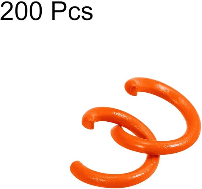uxcell Open Jump Rings, 8mm Colorful O-Ring Connectors for DIY Crafts Jewelry Making, Carbon Steel, Orange, 200Pcs