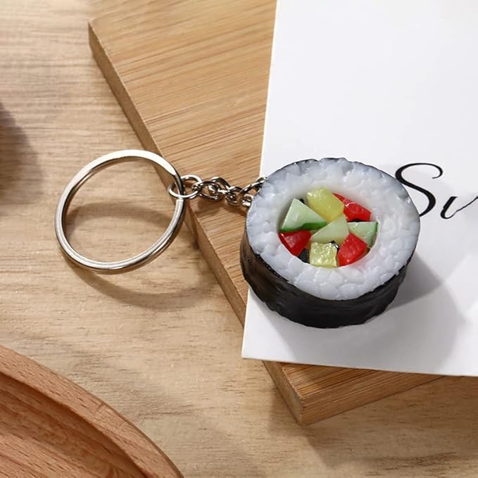 HSYHERE Men Women Creative Interesting Novelty Stylish Mini Simulated Food Orange Shrimp Keychain Key-ring Pendant