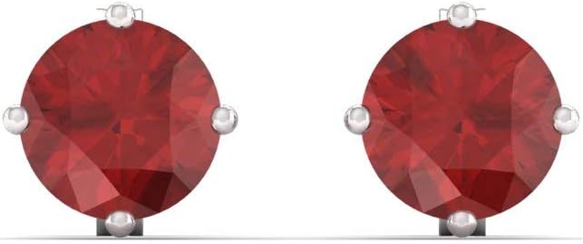Diamondere Natural and Certified Round Gemstone Solitaire Petite Earrings in 14K Solid Gold |0.61 Carat Earrings for Women