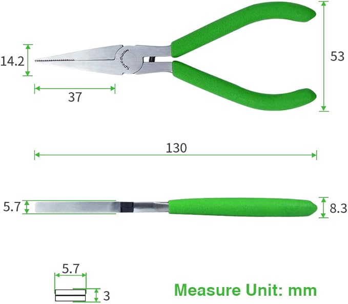 SPEEDWOX Mini Flat Nose Pliers Thin 5 Inches Small Duck Bill Pliers Fine Needle Nose Pliers Micro Chain Nose Pliers Precision Jewelry Making Hand Tools Professional Beading Hobby Work Craft