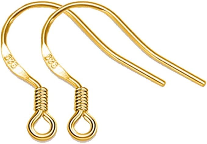 Earring Hooks - 120 PCS/60 Pairs Gold plated copper Hypoallergenic Ear Wires Fish Hooks for Jewelry Making, Jewelry Findings Parts with 120 PCS Rubber Earring Backs Stopper for DIY Earrings