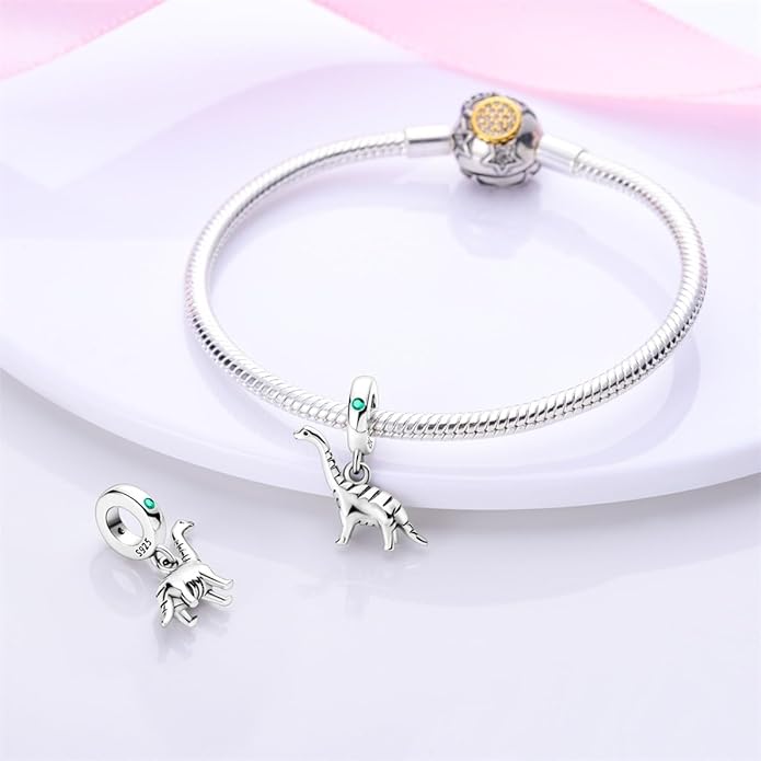 HONGRUI 925 Sterling Silver Charm for Bracelets Necklace Fashion Heart Bow Flower Family Butterfly Pendant Bead Charm for Women Festival jewelry gifts