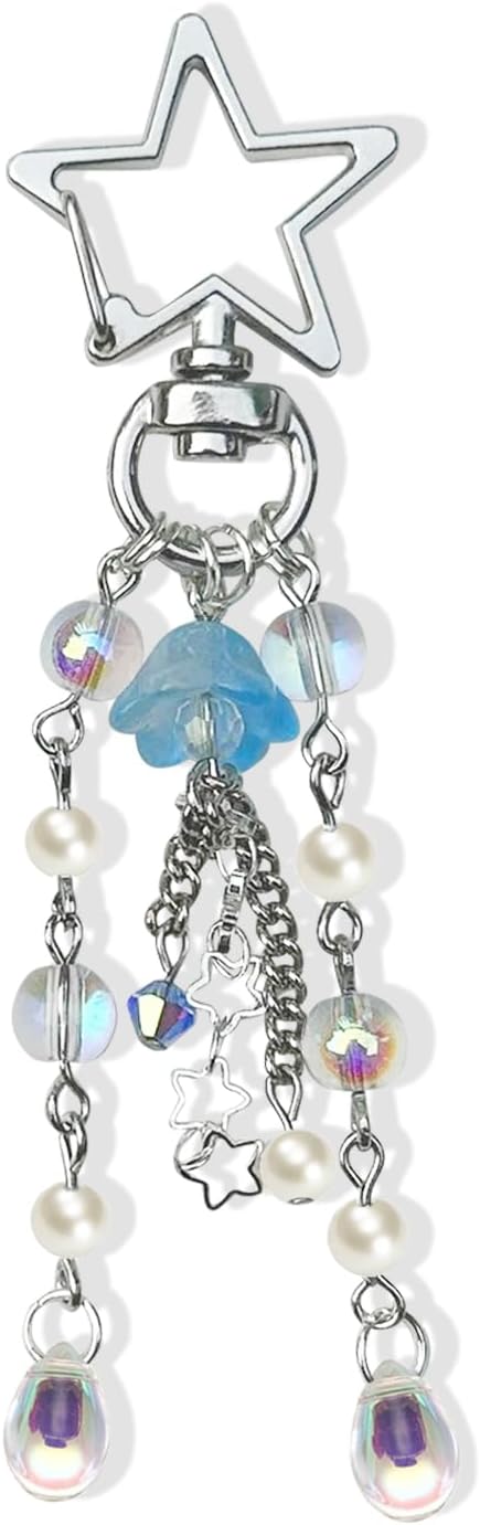 Agromusk Jellyfish Keychain,Cute Y2K Car Keychains for Women Girls Jellyfish Bag Charms Purse Accessories Star Jelly Decor