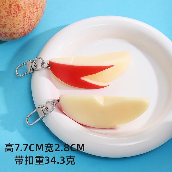 HSYHERE Men Women Creative Interesting Novelty Stylish Mini Simulated Food Orange Shrimp Keychain Key-ring Pendant
